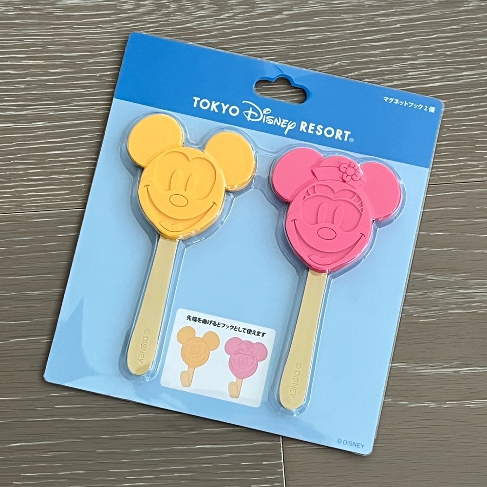 Tokyo Disney Resort Mickey and Minnie Ice Pop Magnet Hooks Yellow and Pink